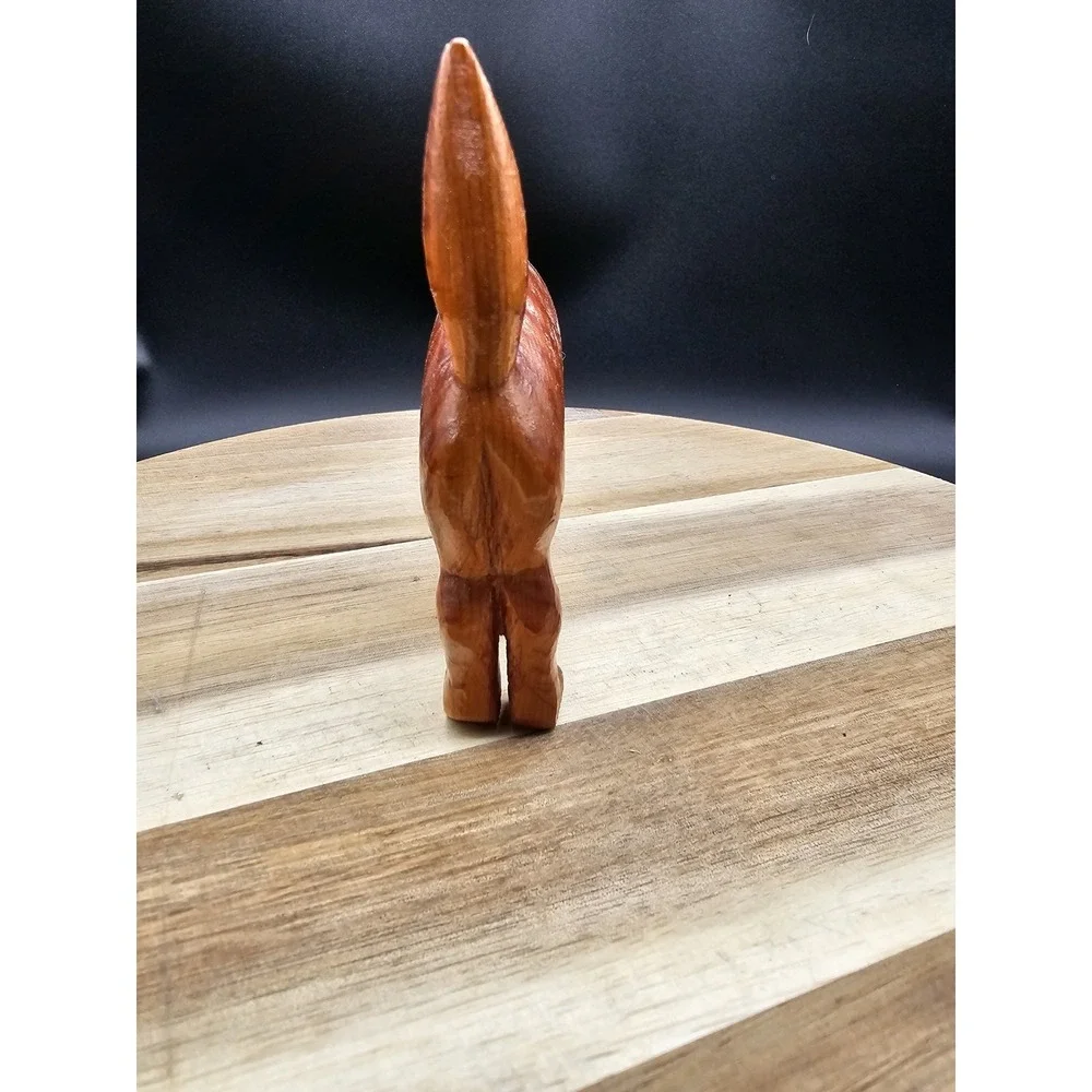 Vintage Hand Carved Wooden Orange‎ Cat Arched Back